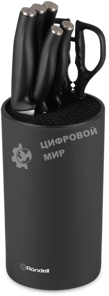 Набор кухонных ножей Rondell Florett RD-1582, черный