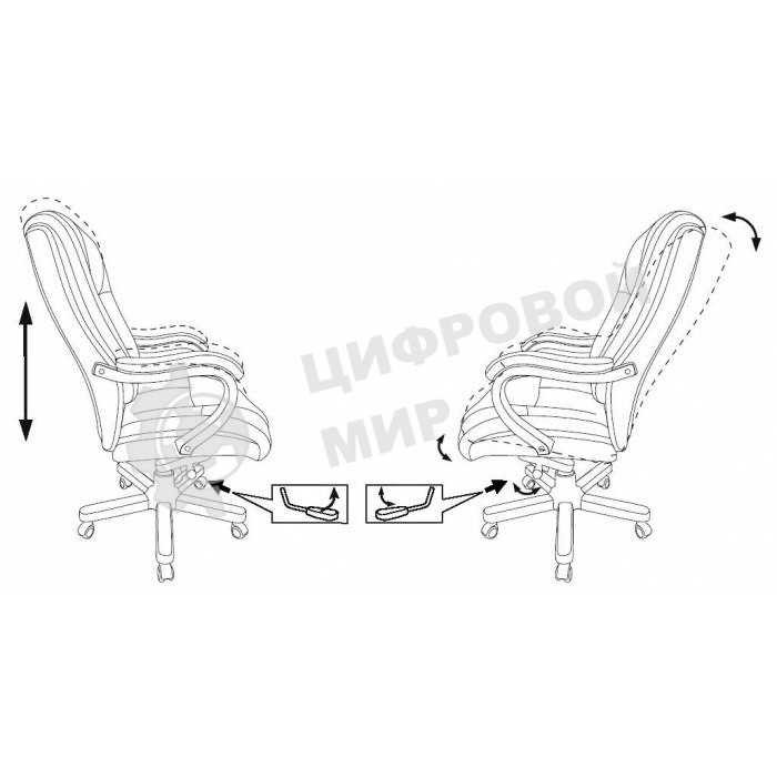 Кресло руководителя Бюрократ T-9926WALNUT черный, кожа, крестовина металл/дерево