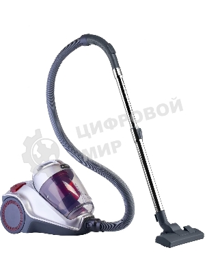 Пылесос Hyundai HYV-C4570 серебристый/красный, 380/2400 Вт, уборка сухая, пылесборник контейнер 5 л