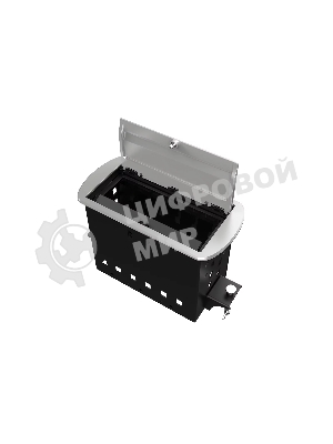 Прямоугольный металлический корпус Wize Pro WRTS-M-6CBOX-S серия M, для модульной системы врезного лючка в стол с убирающейся крышкой для установки до 6 модулей-вставок серии М, серебристый
