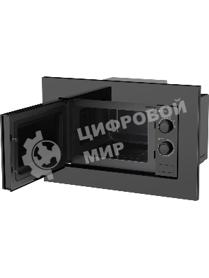 Встраиваемая микроволновая печь Weissgauff HMT-2016 BGL Flat Table черный, 20 л, 700 Вт, переключатели - поворотный механизм