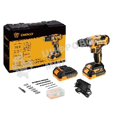 Дрель-шуруповерт Deko GCD20DU PRO, 20 В, 3 Ач, 42 Нм, щеточный