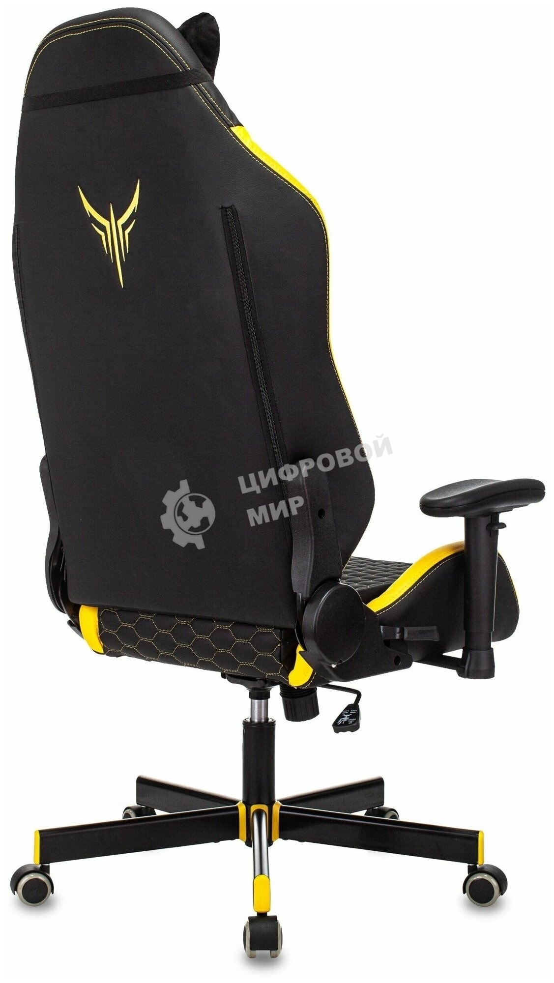 Кресло игровое Knight Neon черный/желтый соты эко.кожа с подголов. крестовина металл