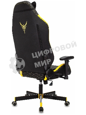 Кресло Knight Neon черный/желтый, экокожа, 120 кг, механизм качания