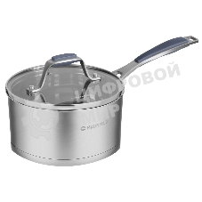 Ковш Maunfeld Madison MF18MS01SP из нержавеющей стали со стеклянной крышкой, 16см, 1,8л.
