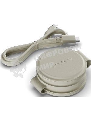 Переносное зарядное устройство Satechi Qi2 OntheGo 3-in-1 Wireless Charger, песочный