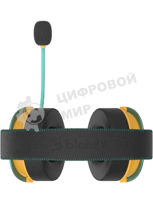 Гарнитура Bloody MR595 Renegade Yellow жёлтый, беспроводная + проводная, радиоканал, до 135 ч, съёмный микрофон, подсветка