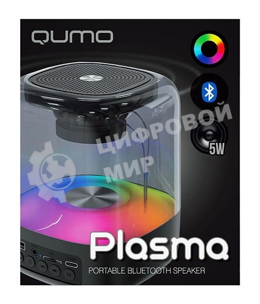 Акустическая система QUMO Plasma ВТ 0082 5 ВТ объемное звучание RGb подсветка