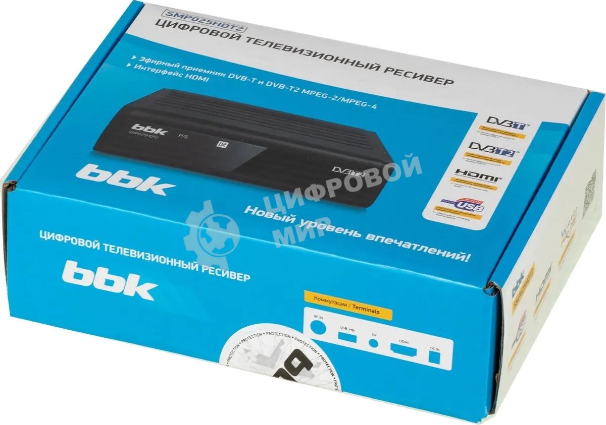 Ресивер DVB-T2 BBK SMP025HDT2 черный
