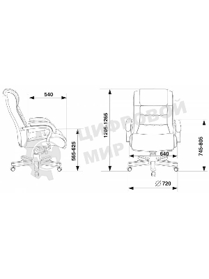 Кресло Бюрократ T-9926WALNUT черный, кожа