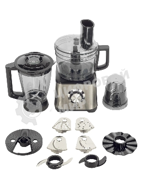 Кухонный комбайн Eurostek EFP-2059 Максимальная мощность 800Вт; металлический корпус, 2скорости + режим 