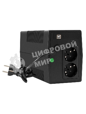 Источник бесперебойного питания ExeGate Smart LB-800.LCD.AVR.2SH.USB (800VA/480W, LCD, AVR, 2*Schuko, USB, батарея 12V 9Ah, Black)