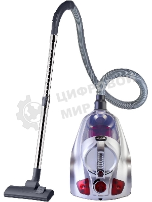 Пылесос Hyundai HYV-C4570 серебристый/красный, 380/2400 Вт, уборка сухая, пылесборник контейнер 5 л
