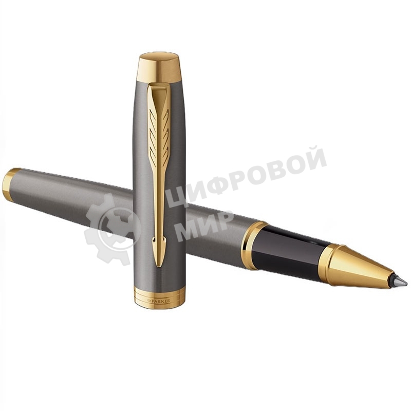 Ручка роллер Parker IM Premium Grey Core GT (2213778), F, черные чернила, подарочная коробка