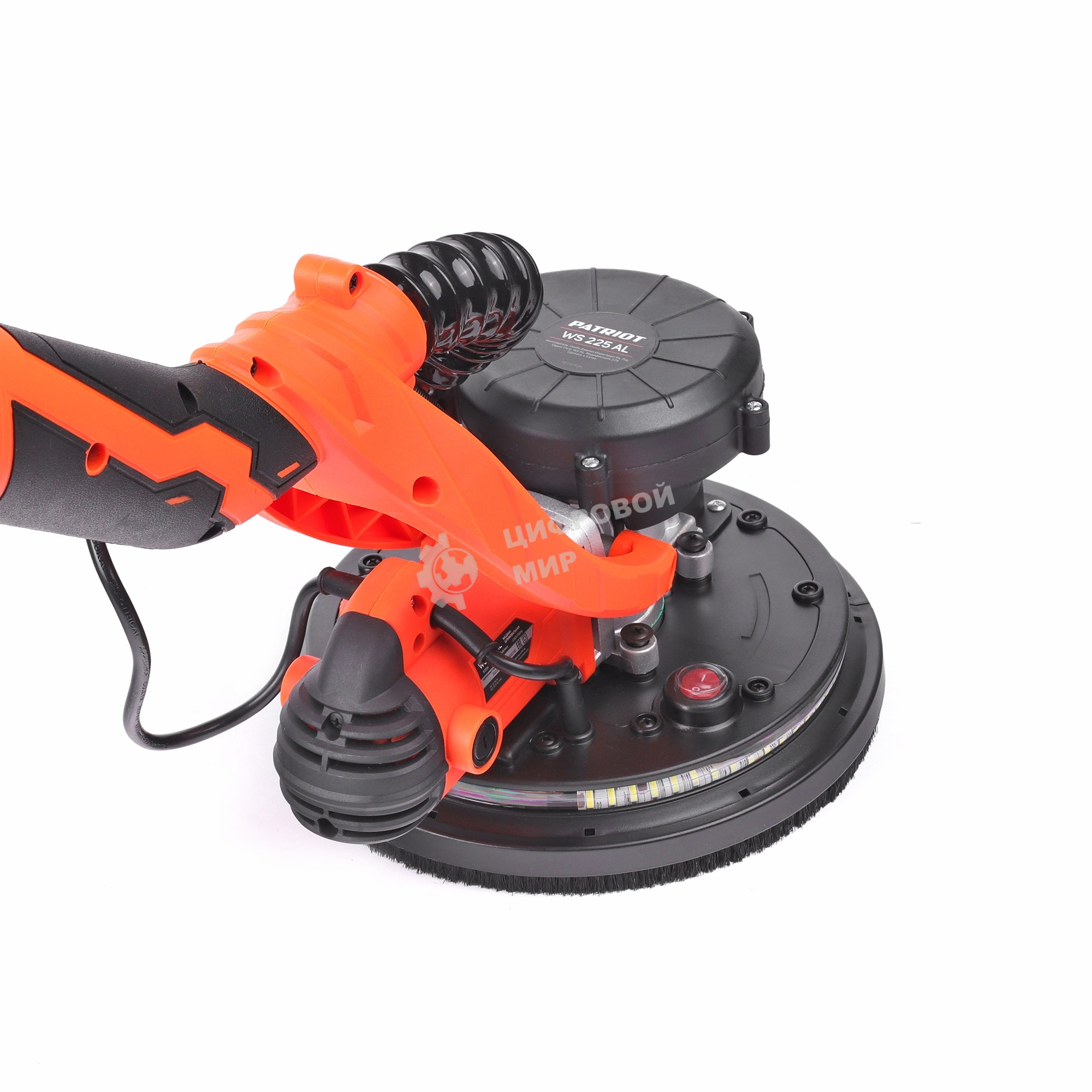 Машина шлифовальная Patriot Expert WS 225 AL 820Вт, 1700 об/мин, d диска 225 мм, d шлиф.подошвы 215 мм, подсветка, кейс (бетон, гипсокартон)