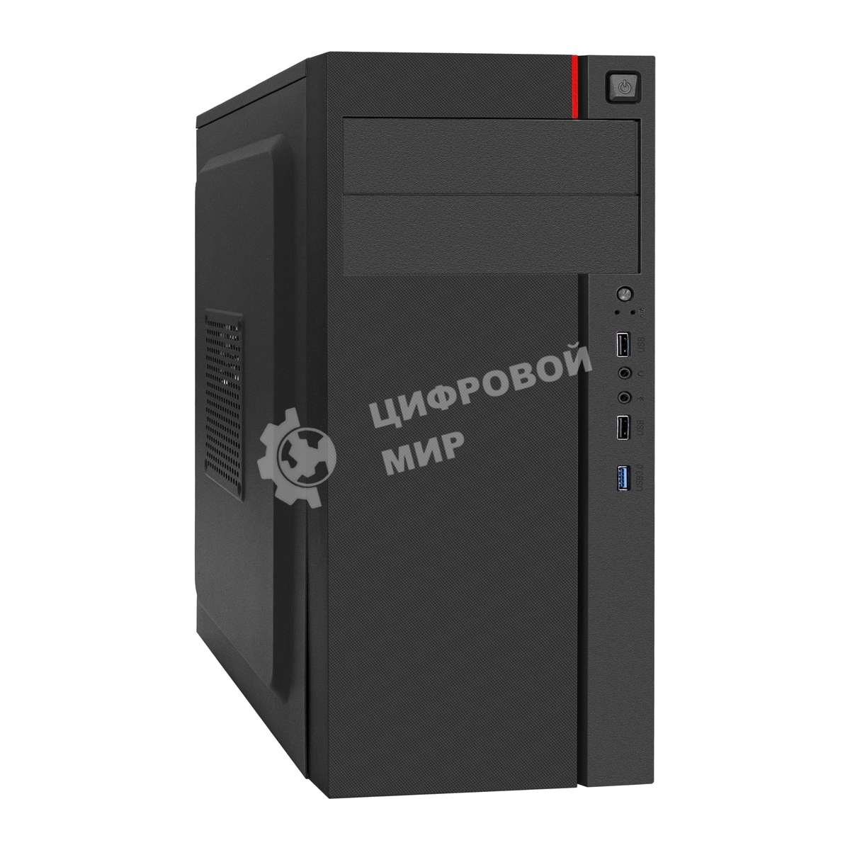 Компьютерный корпус Miditower ExeGate AA-440U-AA400 (ATX, AA400 8 см, 2*USB+1*USB 3.0, аудио, черный)