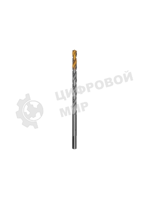 Сверло спиральное по металлу Denzel 7,5 х 156 мм, Р6М5, Golden Tip, удлиненное