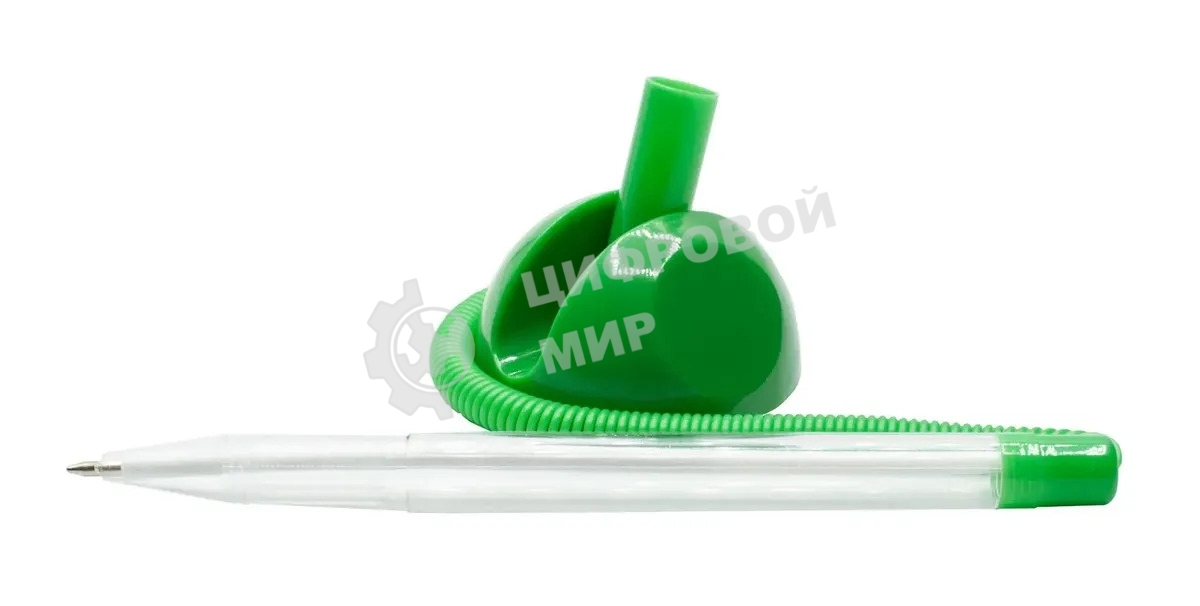 Ручка шариковая Buro зеленый, d=0.7мм, синие чернила, индивидуальный пакет с европодвесом, на подставке, сменный стержень, линия 0.5мм, круглая