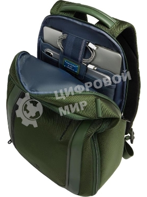 Рюкзак мужской Piquadro Lyss CA6928S143BM/VE зеленый тимьяновый полиэстер/натур.кожа
