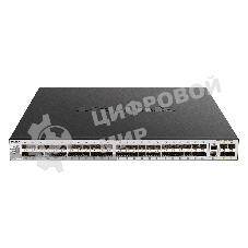 Коммутатор D-Link DGS-3130-54S/B1A, 48×1 Гбит/с SFP + 2×10 Гбит/с Base-T + 4×10 Гбит/с SFP+, управляемый
