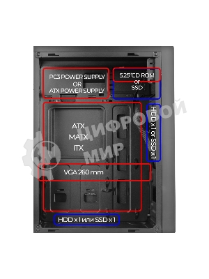 Компьютерный корпус Ginzzu A410 ATX