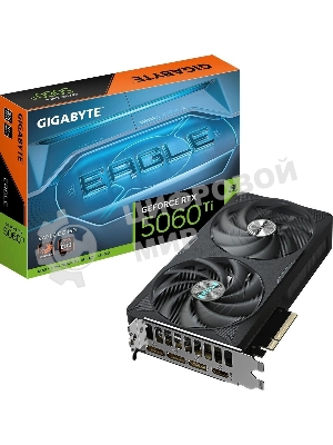 Видеокарта Gigabyte GeForce RTX 5060 Ti Eagle OC, NVIDIA RTX 5060 Ti, 16 ГБ GDDR7, 128 бит, PCI-e 5.0, 1xHDMI, 3xDP, 2617 МГц