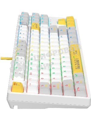 Клавиатура проводная A4Tech Bloody S87 Energy (S87 USB ENERGY WHITE) USB белый/желтый