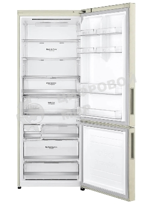 Холодильник LG GC-B569PECM бежевый глянц. двухкамерный инвертер 329/122л морозилка снизу, No Frost