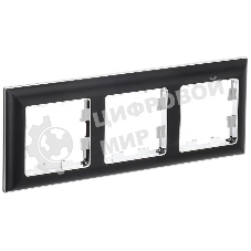 Рамка 3-местная IEK BRITE РУ-3-Бр DECOR 3D-форма черный/хром