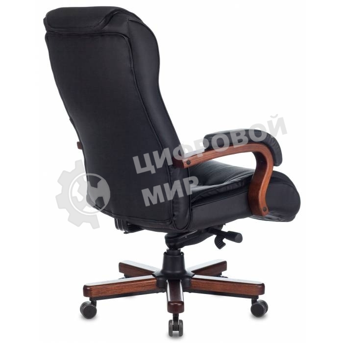 Кресло руководителя Бюрократ T-9926WALNUT черный, кожа, крестовина металл/дерево
