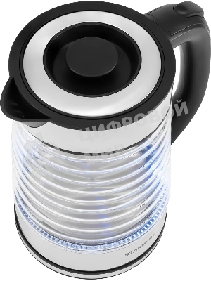 Чайник электрический Starwind SKG2111 2 л, 1800 Вт, черный/прозрачный корпус: стекло