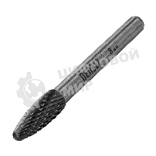 Борфреза по металлу Denzel твердосплавная, элипсообразная, тип-H, 8 мм