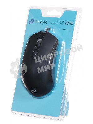 Мышь проводная Oklick 207M черный, 2400 dpi, USB, кнопки - 4