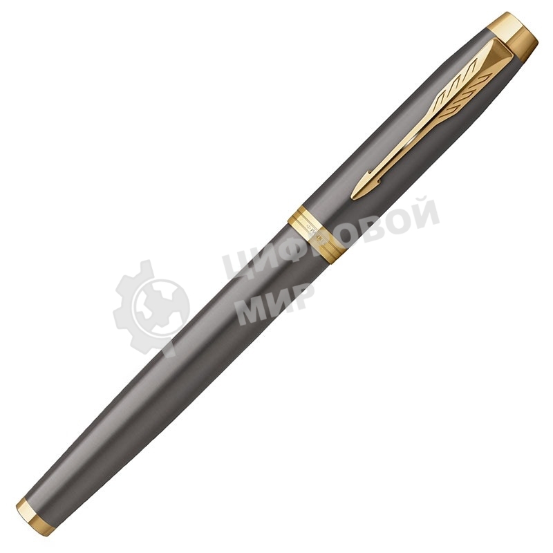 Ручка роллер Parker IM Premium Grey Core GT (2213778), F, черные чернила, подарочная коробка