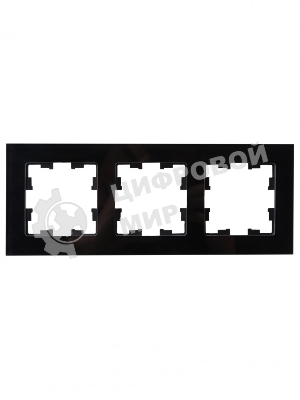 Рамка 3-местная IEK BRITE РУ-3-2-БрЧ стекло черный