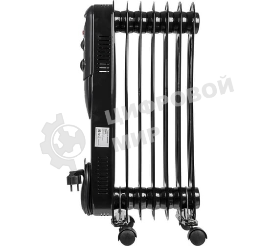 Обогреватель масляный Ресанта ОМПТ-7НЧ (7 секций) черный, 1500 Вт, 15 м2, термостат 67/3/13