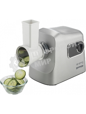 Мясорубка электрическая Gorenje MG2500DS серый, 2500 Вт, 2.8 кг/мин, реверс, защита от перегрузки, металлический лоток, насадки - 8