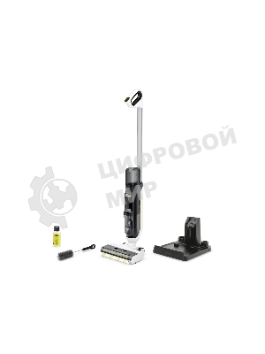 Пылесос вертикальный моющий Karcher FCV 3 белый/черный, питание от аккумулятора, 160 Вт, уборка сухая/влажная, пылесборник 0.8 л