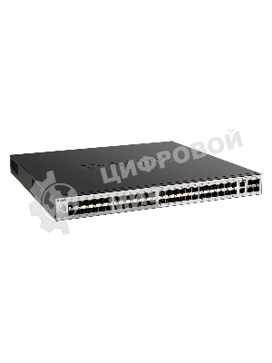 Коммутатор D-Link DGS-3130-54S/B1A, 48×1 Гбит/с SFP + 2×10 Гбит/с Base-T + 4×10 Гбит/с SFP+, управляемый