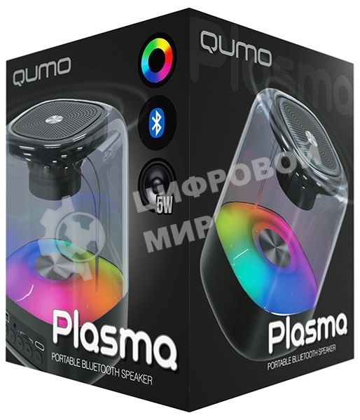 Акустическая система QUMO Plasma ВТ 0082 5 ВТ объемное звучание RGb подсветка