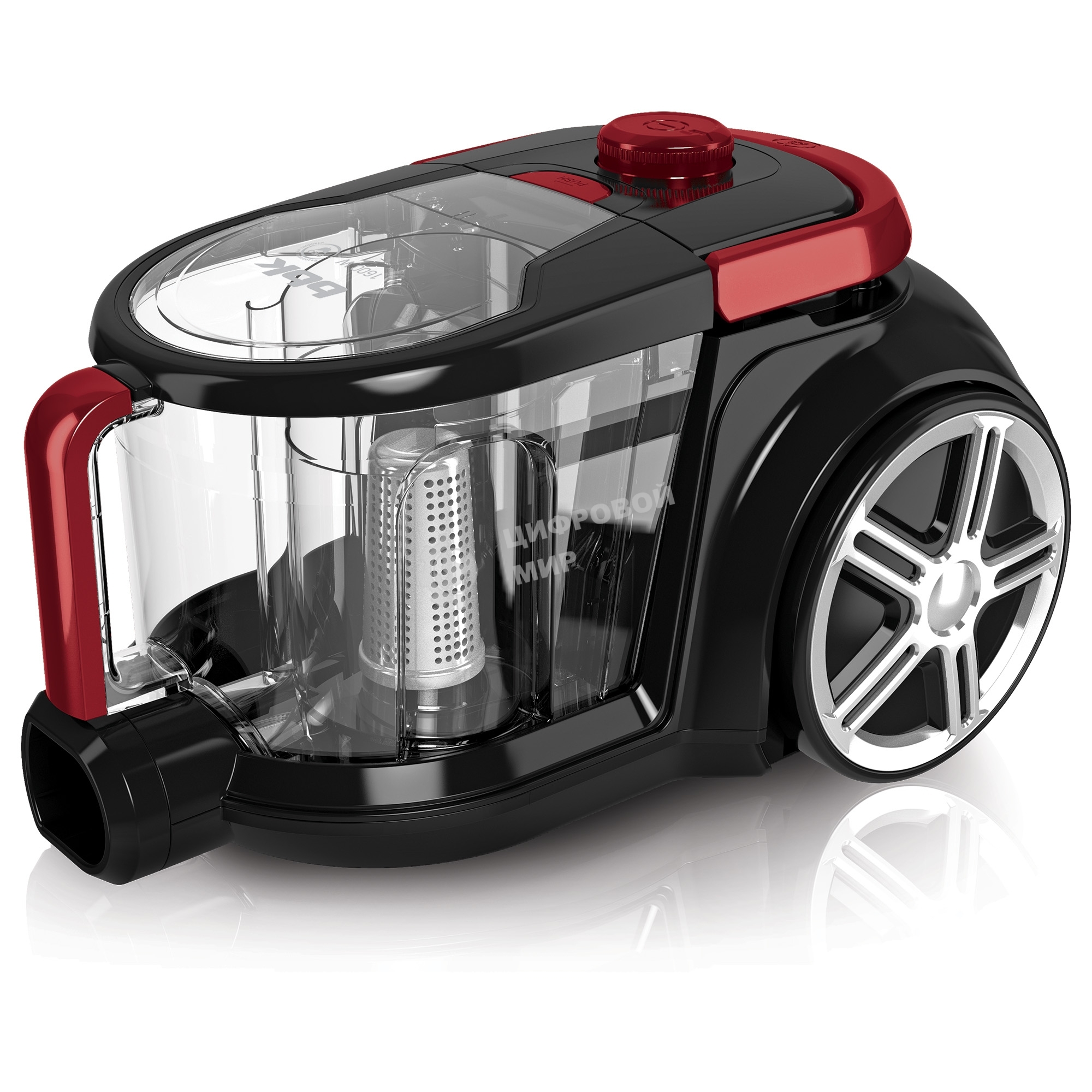 Пылесос BBK BV1801 бургунди, 300/1600 Вт, уборка сухая, пылесборник контейнер, 2 л