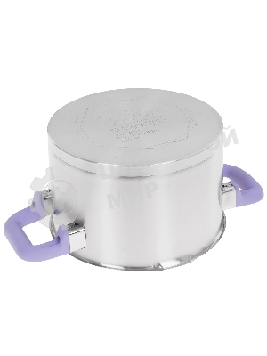 Кастрюля Lara LR02-253 Лаванда 3,8 л, 20 см, с крышкой, нержавеющая сталь