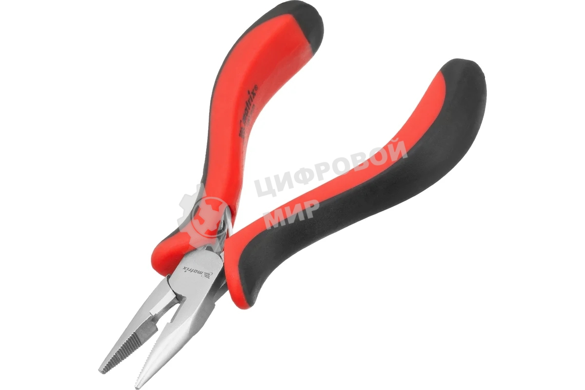 Длинногубцы Matrix mini 130 мм Ni прямые, авторазжим, двухкомпонентные рукоятки