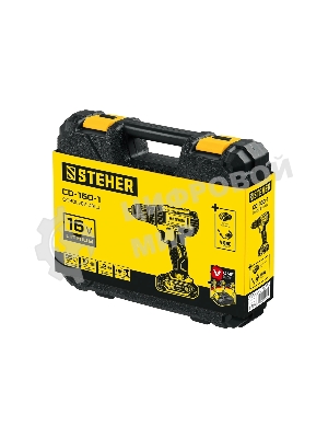 Дрель-шуруповерт аккумуляторная STEHER CD-160-1, Аккумуляторная, 16В, Кейс