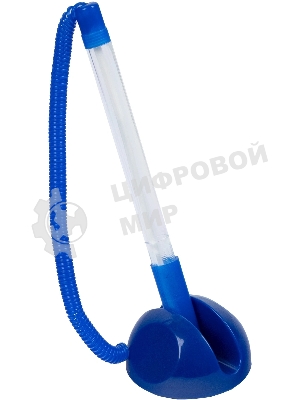 Ручка шариковая Silwerhof Eco синий d=0.7мм, синие чернила, индивмдуальный пакет с европодвесом, на подставке, сменный стержень, линия 0.5мм