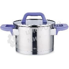 Кастрюля Lara LR02-254 Лаванда 5 л, 22 см, с крышкой, нержавеющая сталь