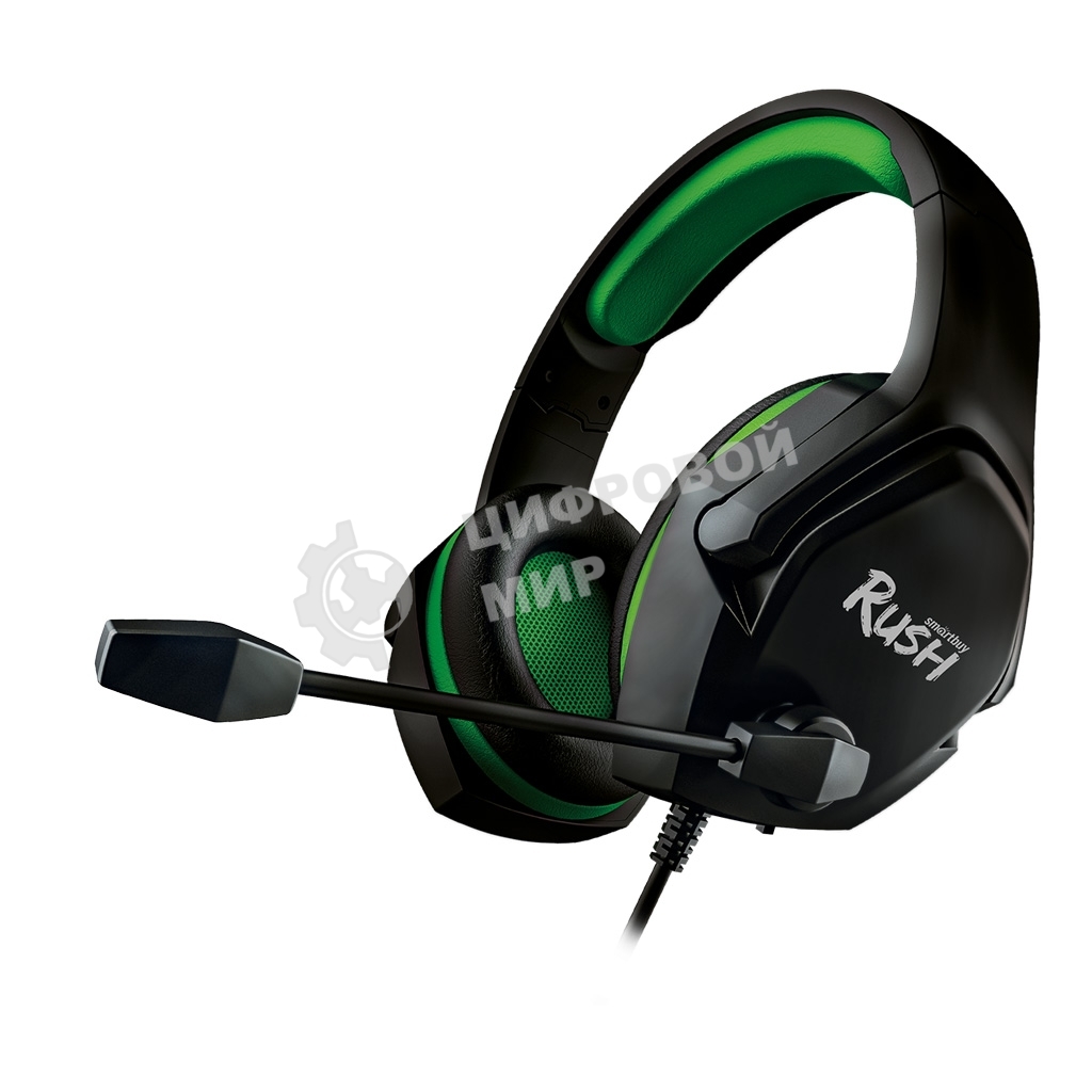 Гарнитура SmartBuy Rush Aspid чёрный-зеленый, проводная, 3.5 мм