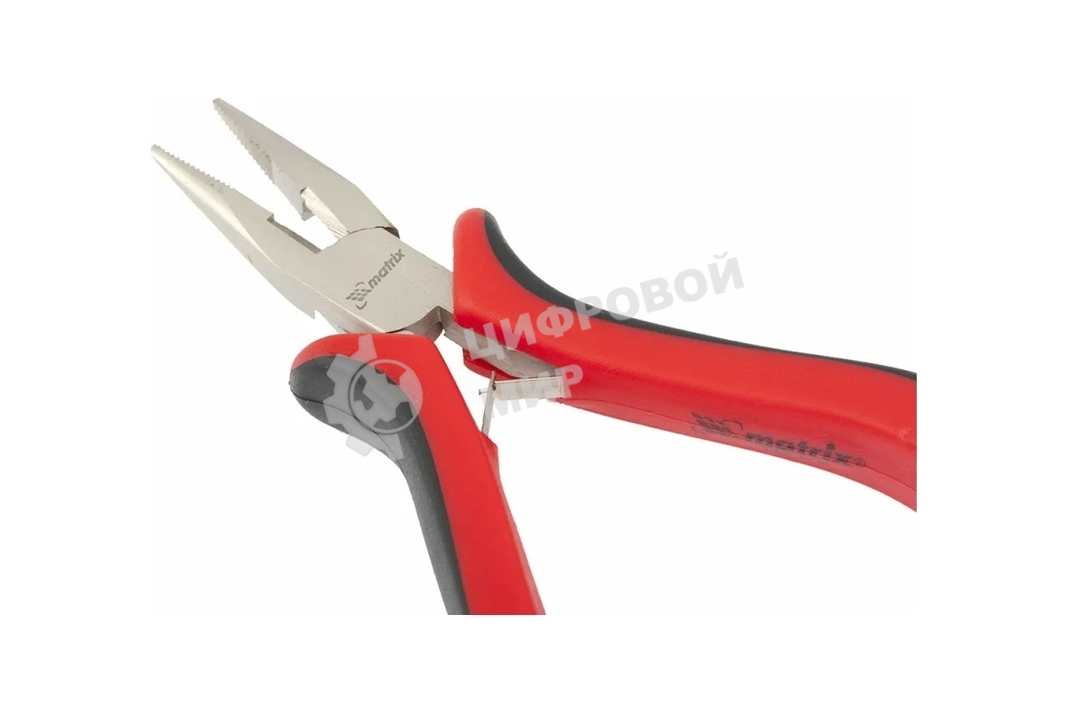 Длинногубцы Matrix mini 130 мм Ni прямые, авторазжим, двухкомпонентные рукоятки