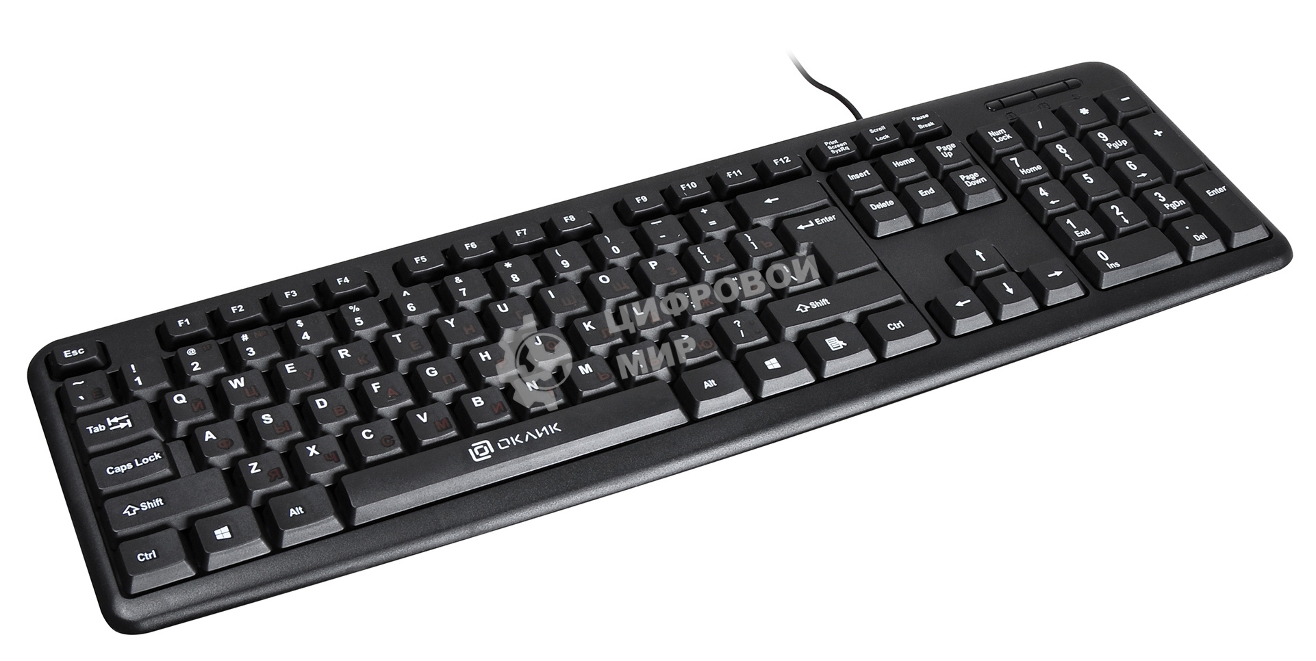Клавиатура проводная Oklick 90M, USB, черный