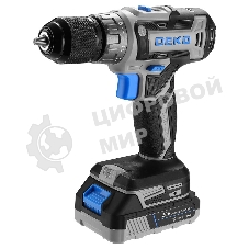 Дрель-шуруповерт Deko DKCD20V ONE+, 20 В, 2 Ач, 45 Нм, щеточный